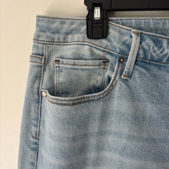 Driftwood Charlee Wide Leg Jeans Floral Embroidery Light Wash Denim Pink Orange - Picture 3 of 14